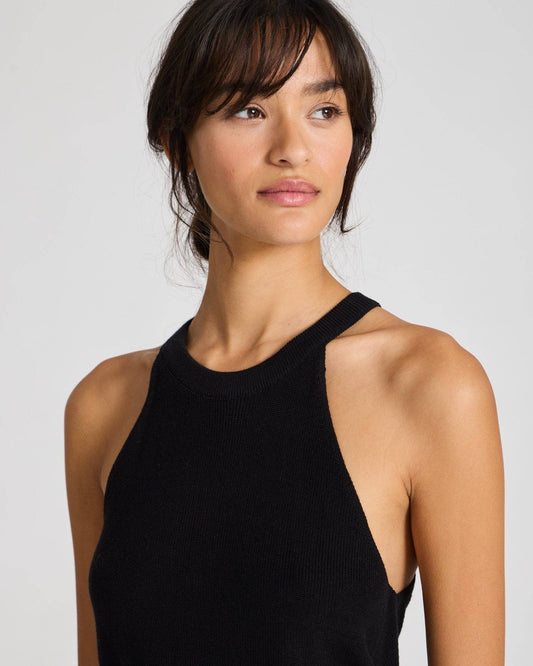 Top in maglia Lulu in cotone biologico nero
