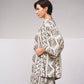 Cappotto fluido aperto con stampa geometrica