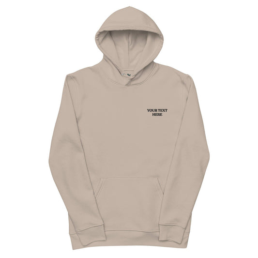Felpa con cappuccio unisex in cotone biologico personalizzabile con ricamo