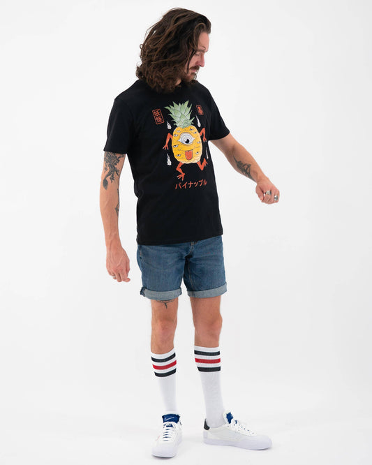 T-shirt Yokai Pineapple con grafica giapponese vintage