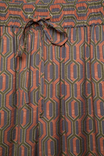 Pantaloni a gamba larga con stampa geometrica e coulisse