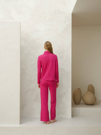 Pantaloni a gamba larga in lana merino extrafine