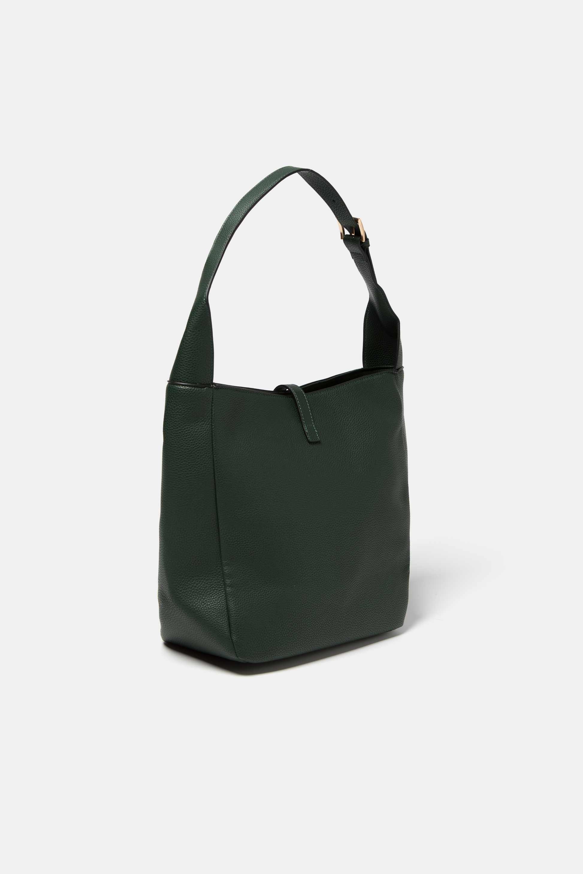 Borsa a spalla in ecopelle con dettagli metallici