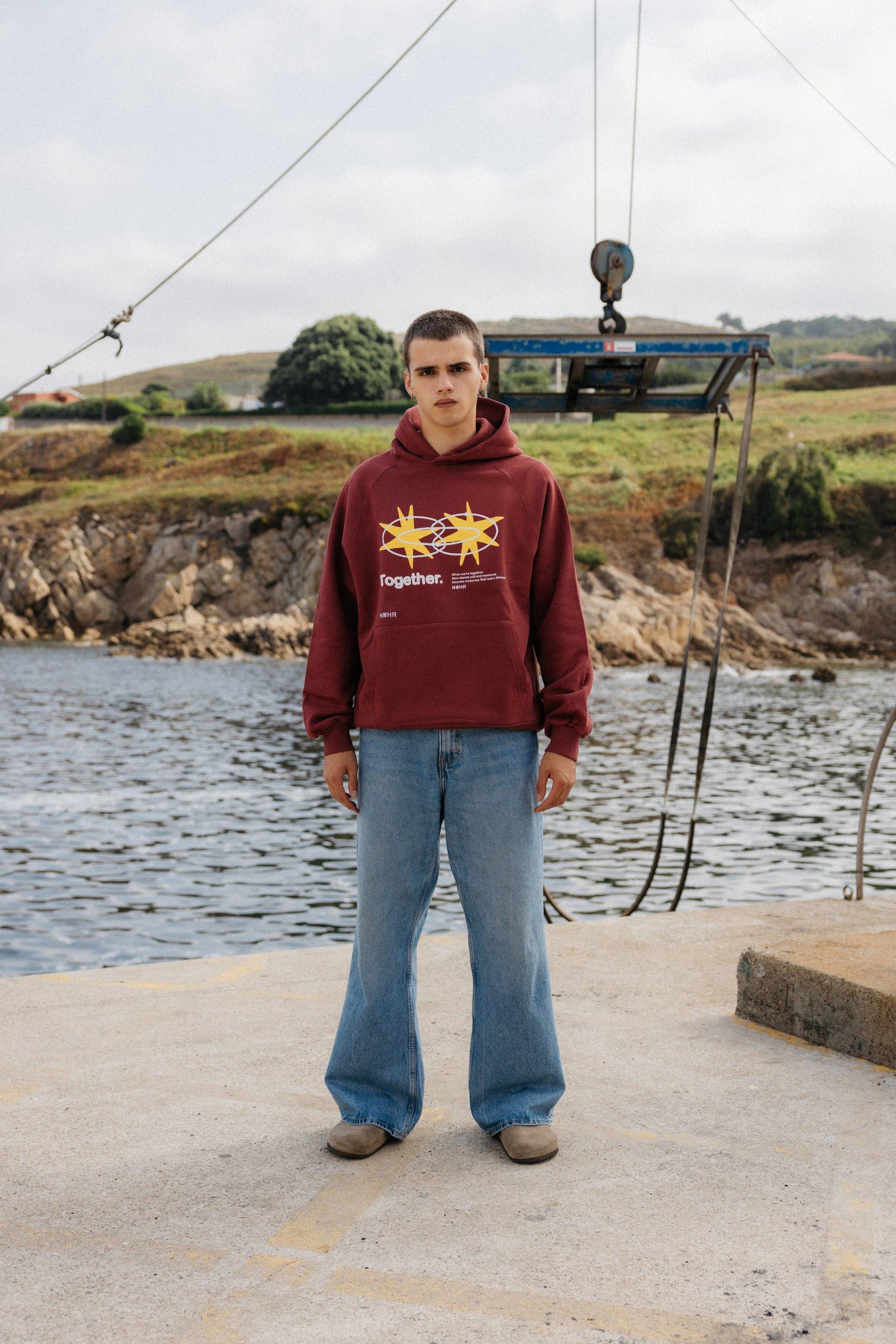 Felpa con cappuccio oversize Star Ruby in cotone biologico