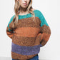 Maglione a righe in maglia con scollo a barca
