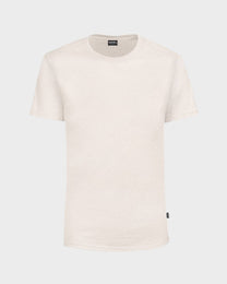 T-shirt donna antimacchia con logo avorio