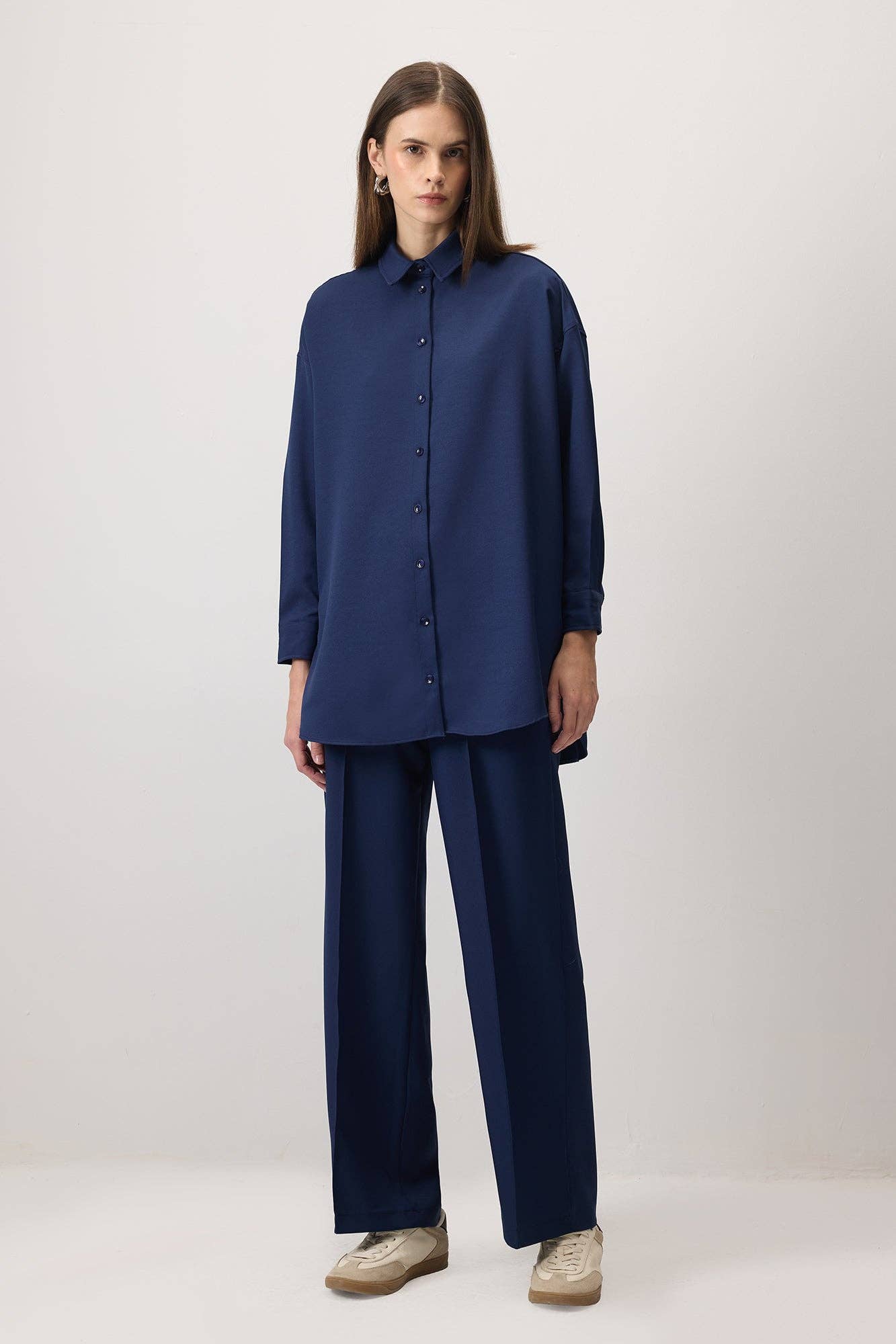 Camicia oversize comfort blu navy