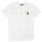T-shirt bianca con unicorno ricamato
