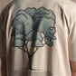 T-shirt uomo in cotone biologico tinta a pigmento con stampa albero