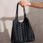 Borsa shopper trapuntata in ecopelle