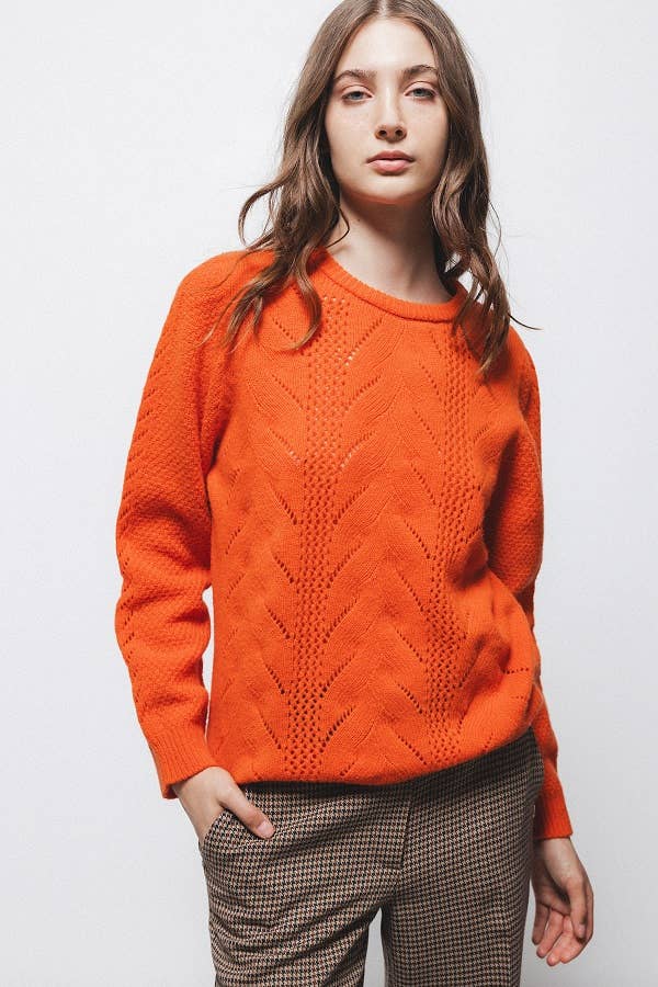 Maglione a maglia strutturata girocollo