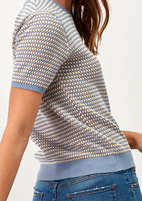 Polo in maglia jacquard in viscosa