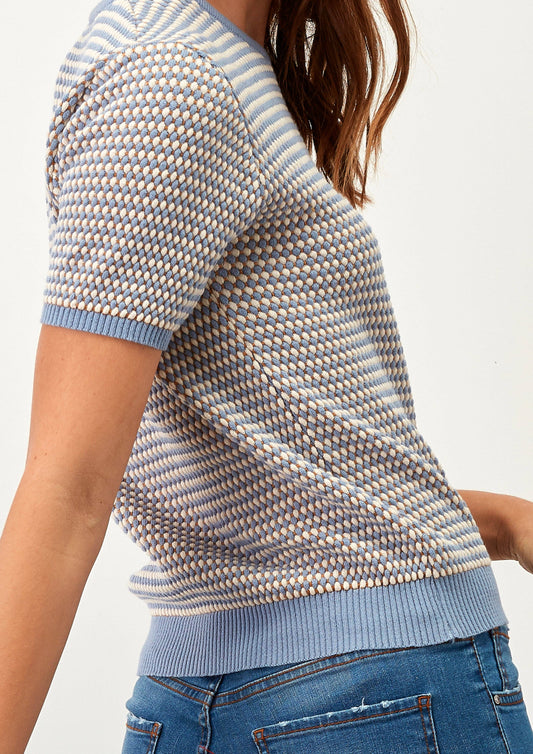 Polo in maglia jacquard in viscosa