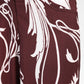 Pantaloni a palazzo bordeaux con stampa floreale