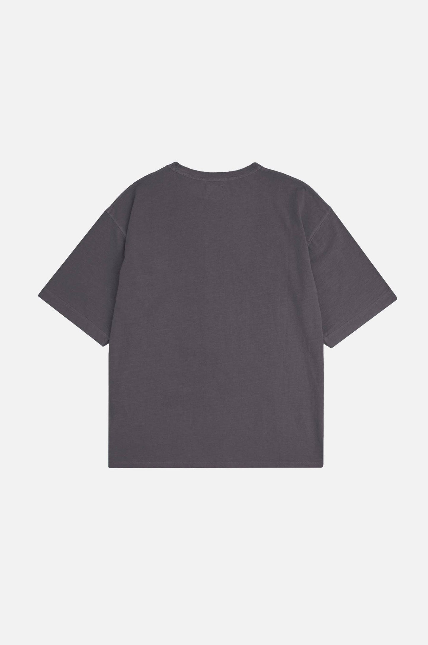 T-shirt oversize pesante tinta a pigmento color peltro