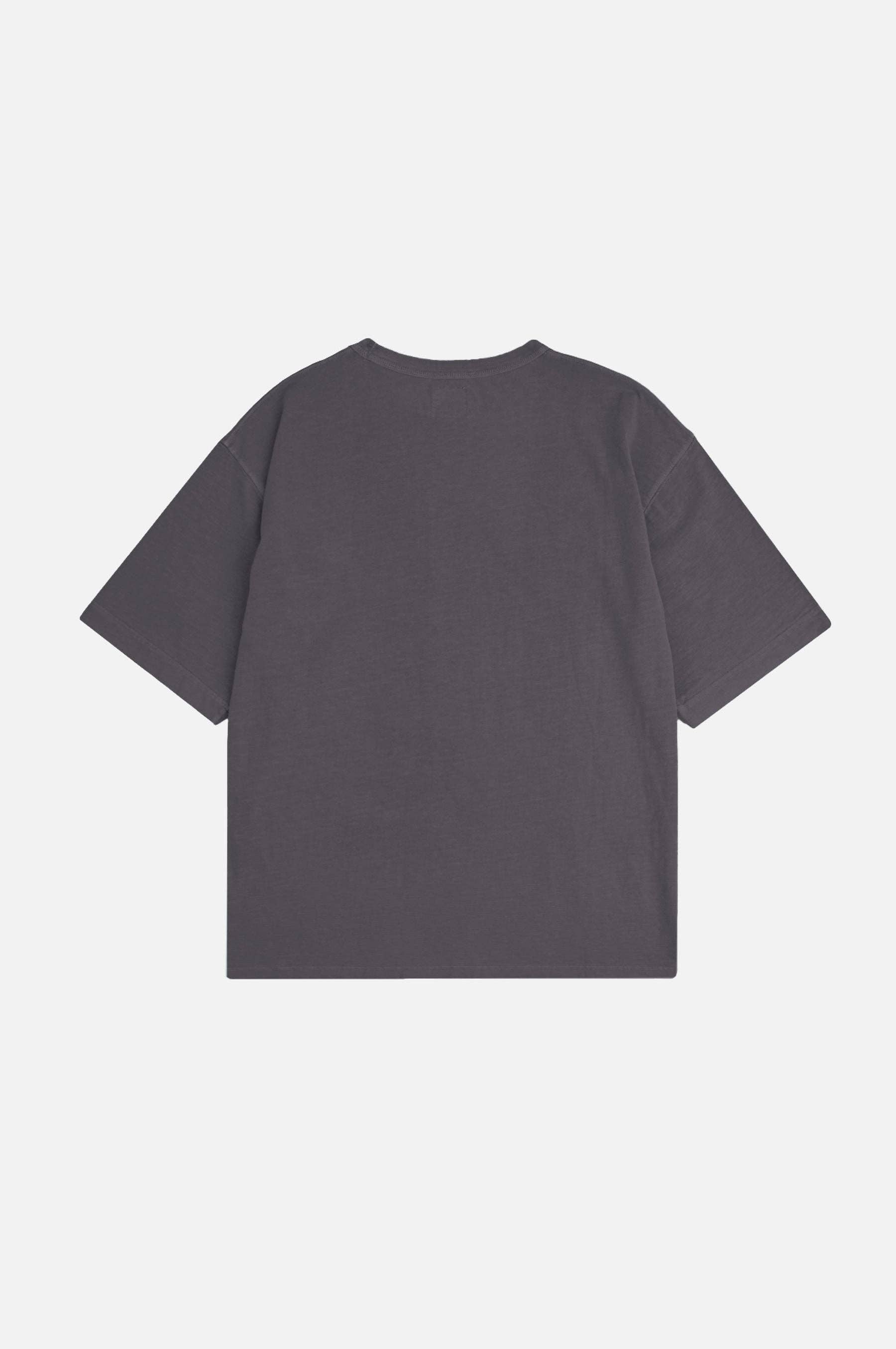 T-shirt oversize pesante tinta a pigmento color peltro