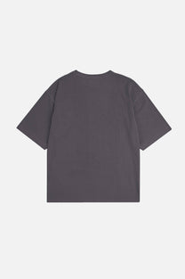 T-shirt oversize pesante tinta a pigmento color peltro