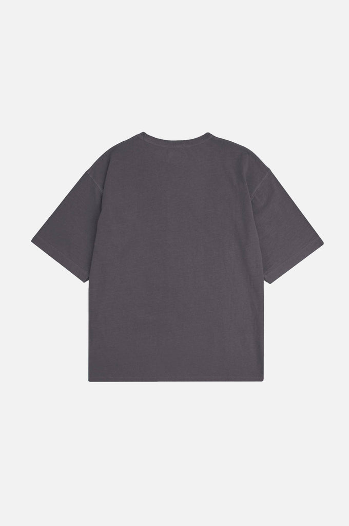 T-shirt oversize pesante tinta a pigmento color peltro