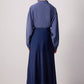 Gonna lunga in raso a linea A blu navy