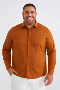 Camicia bronzo taglie forti da uomo easy iron