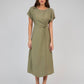 Abito midi Moundy verde militare