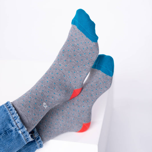 Calzini in cotone pettinato a pois Square grigi