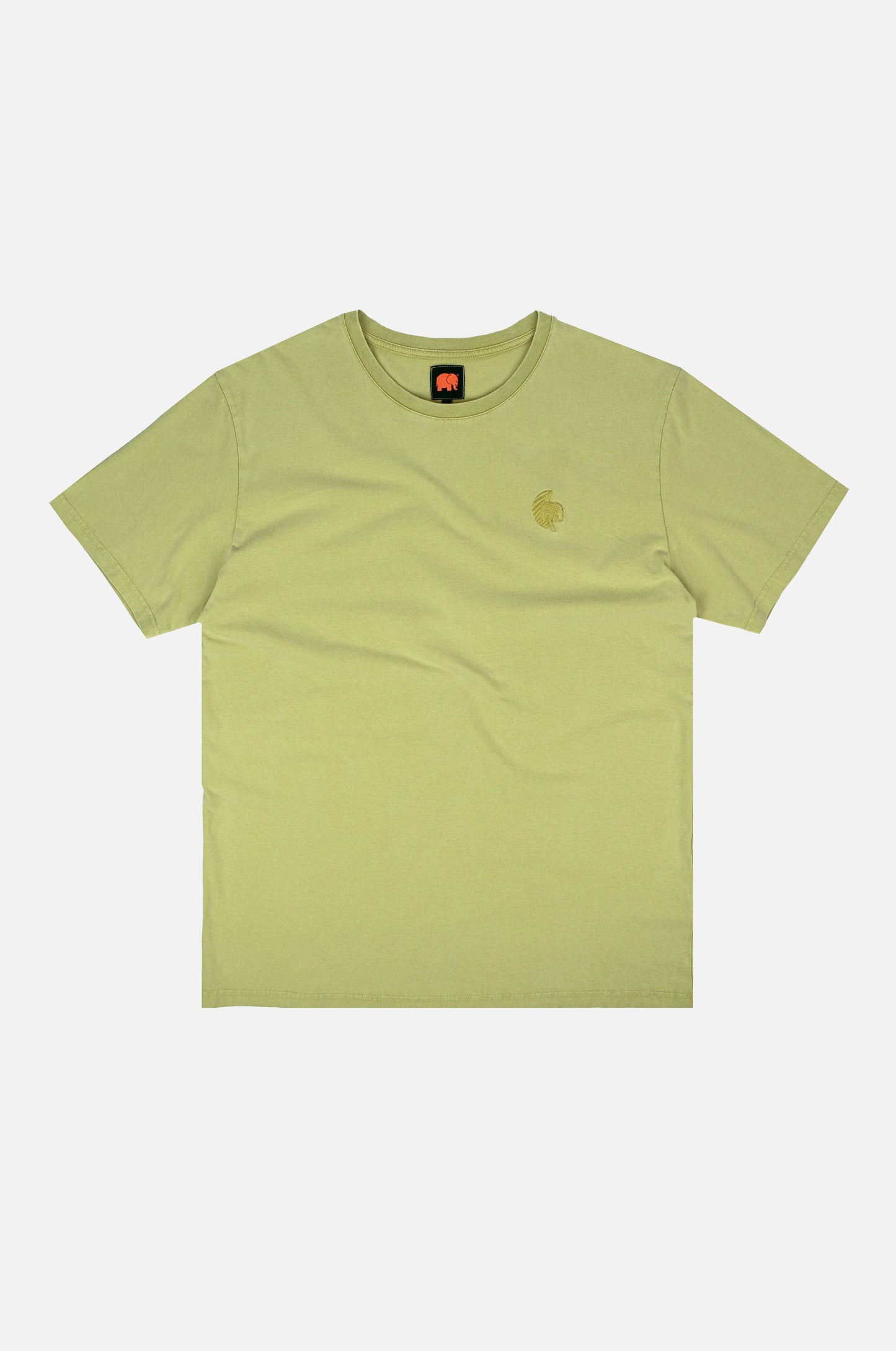 T-shirt pigmentata in cotone organico verde palma
