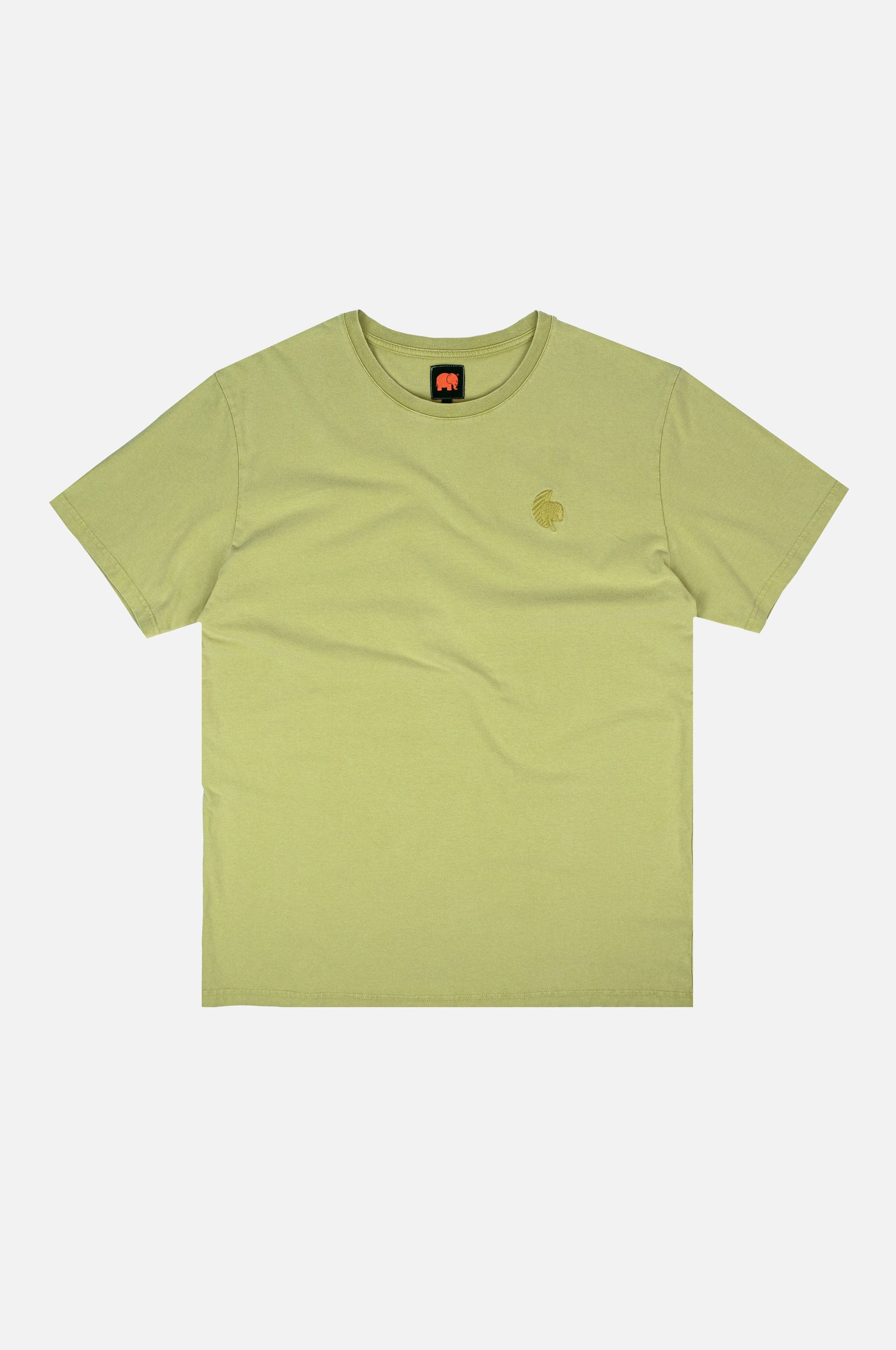 T-shirt pigmentata in cotone organico verde palma