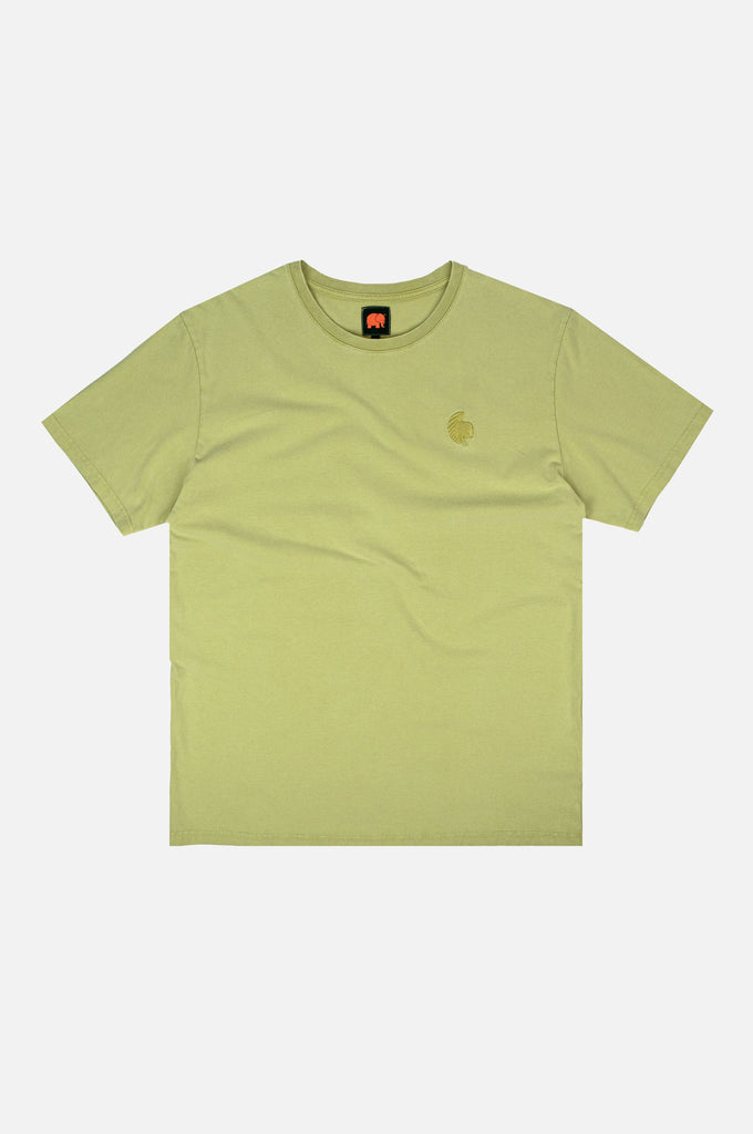 T-shirt pigmentata in cotone organico verde palma