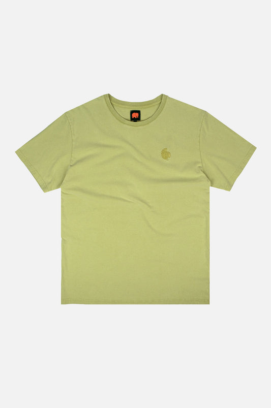 T-shirt pigmentata in cotone organico verde palma
