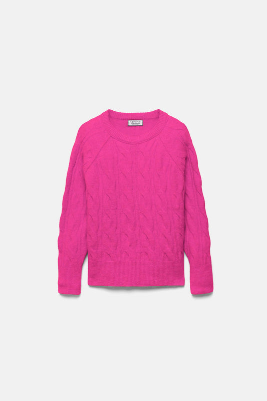 Maglione in maglia strutturata fucsia