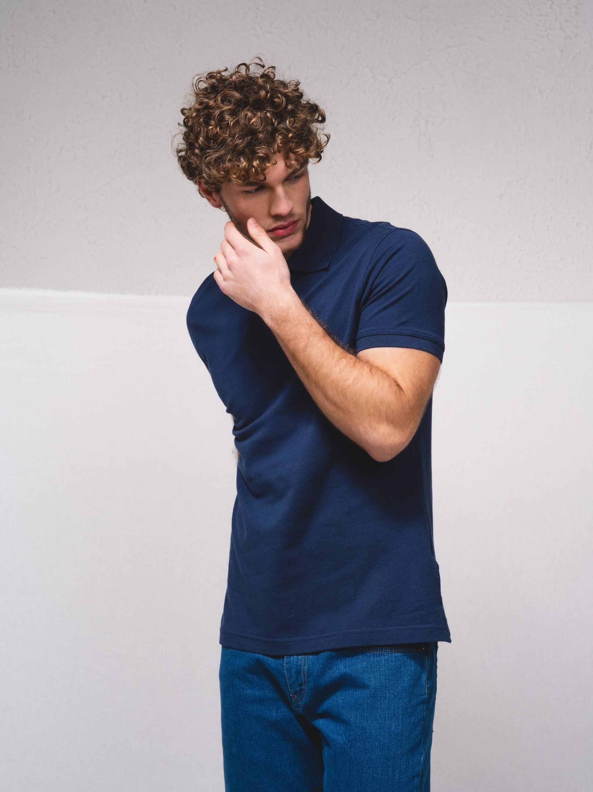 Polo piqué in cotone con ricamo