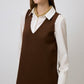 Abito gilet lungo in maglia marrone