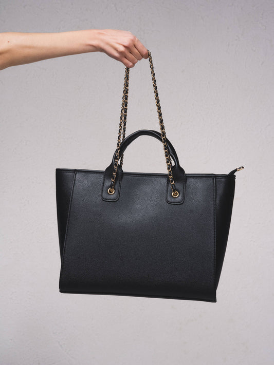Borsa shopper con tracolla a catena