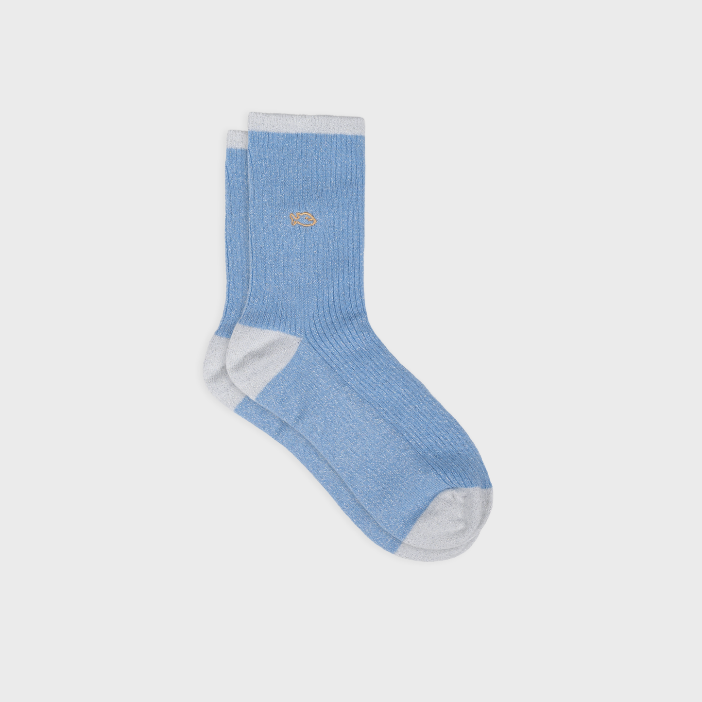 Calzini glitterati vintage in cotone pettinato blu