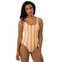 Costume intero a righe Sorbetto Pesca
