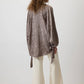 Camicia jacquard oversize con maniche a palloncino