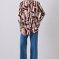 Camicia oversize con stampa astratta