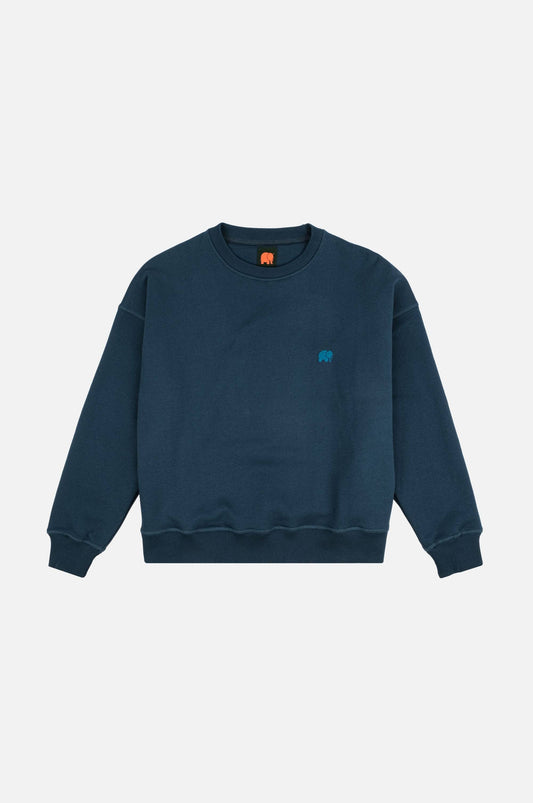 Felpa oversize donna in cotone organico blu Poseidon