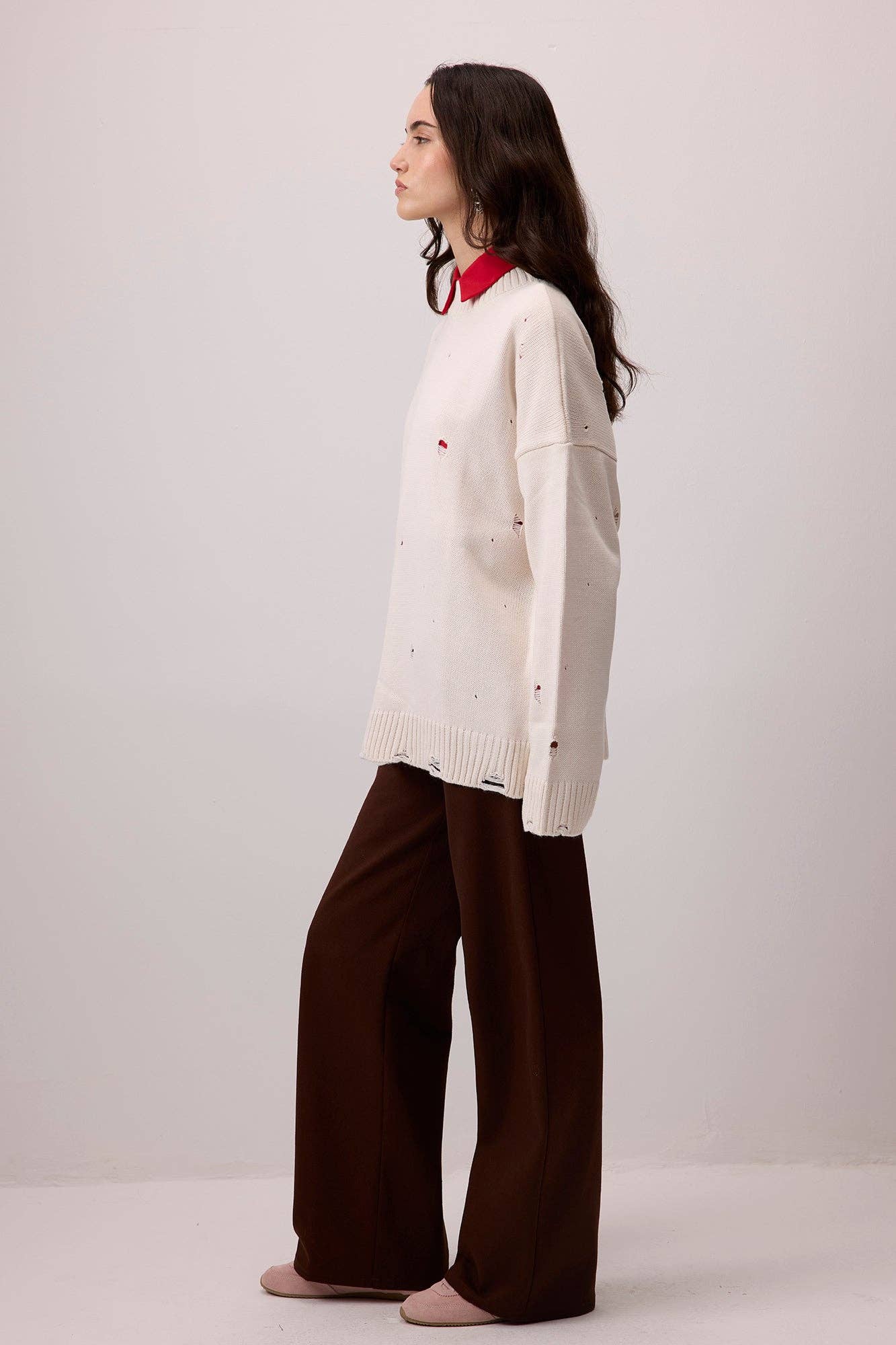 Maglione in maglia effetto vintage con dettagli distressed