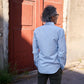 Camicia elegante azzurra a righe slim fit