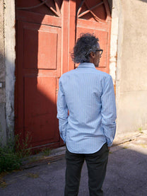 Camicia elegante a righe blu Evora slim fit