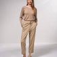 Pantaloni dritti con bottoni decorativi e vita elasticizzata