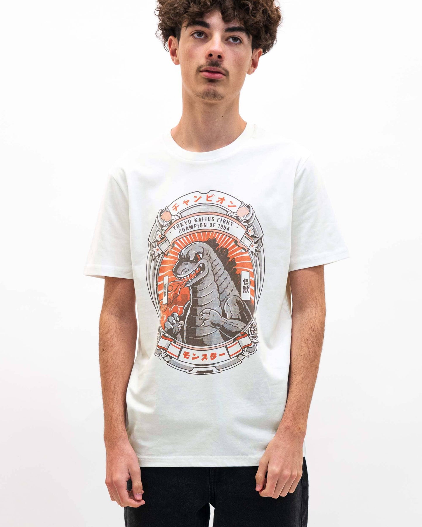 T-shirt Kaiju Fighter con stampa mostro giapponese