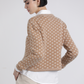 Maglione jacquard con scollo a V in lana e cashmere