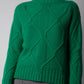 Maglione dolcevita a trecce in misto cashmere