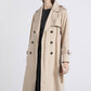 Trench lungo in gabardina doppiopetto da donna