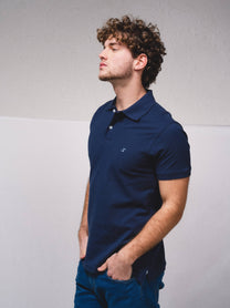 Polo piqué in cotone con ricamo
