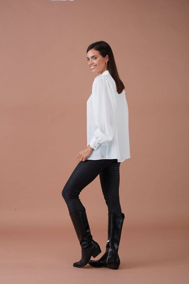 Leggings in ecopelle neri effetto texture