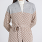 Cappotto lungo jacquard con cintura